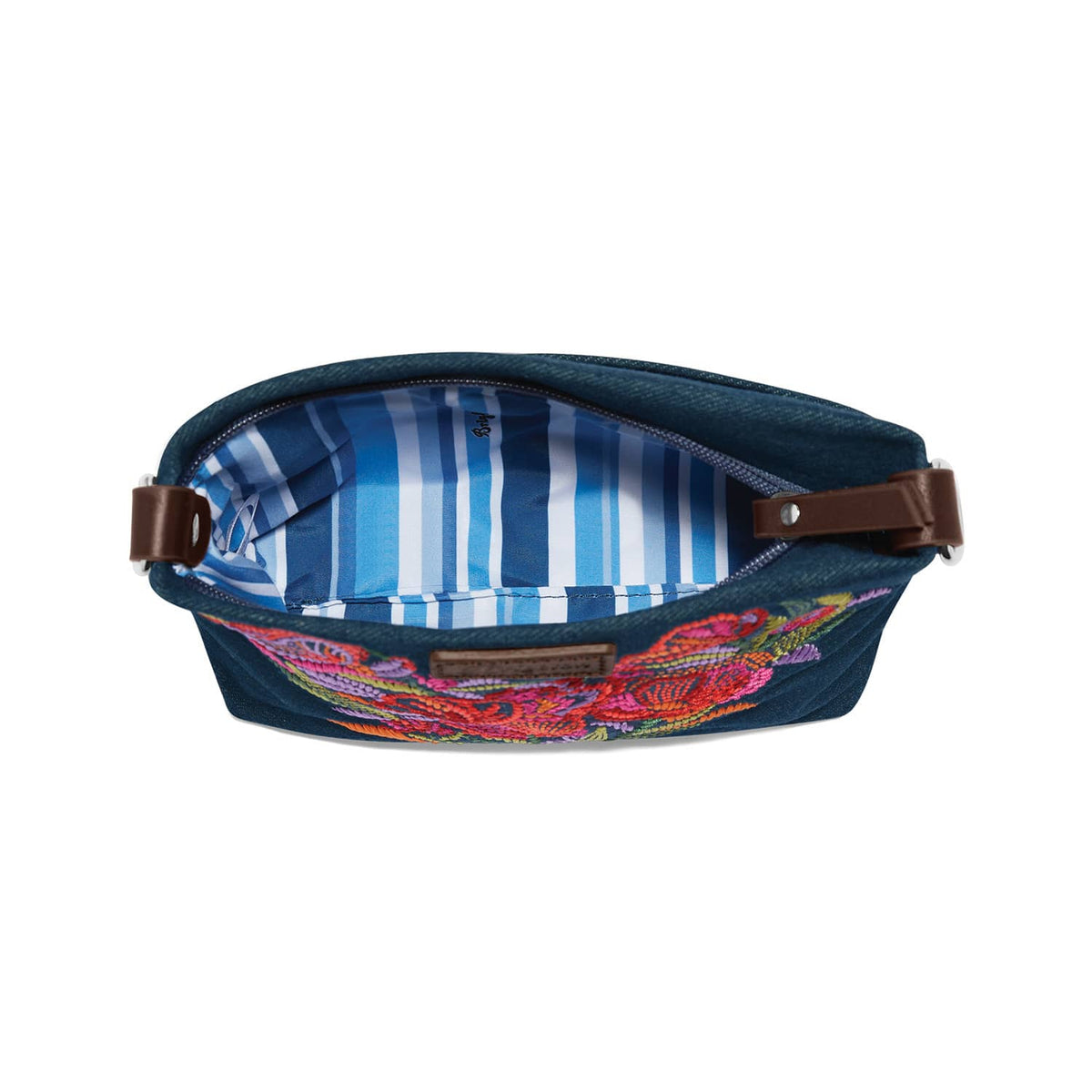 Brighton Love Bloom Denim Embroidered Pouch