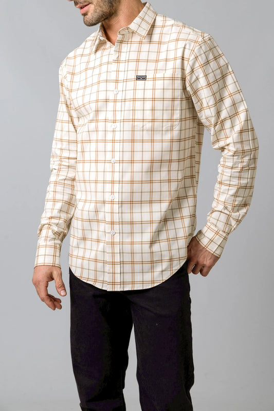 Kimes Ranch Lucas Dress Shirt (Natural or Army Plaid)