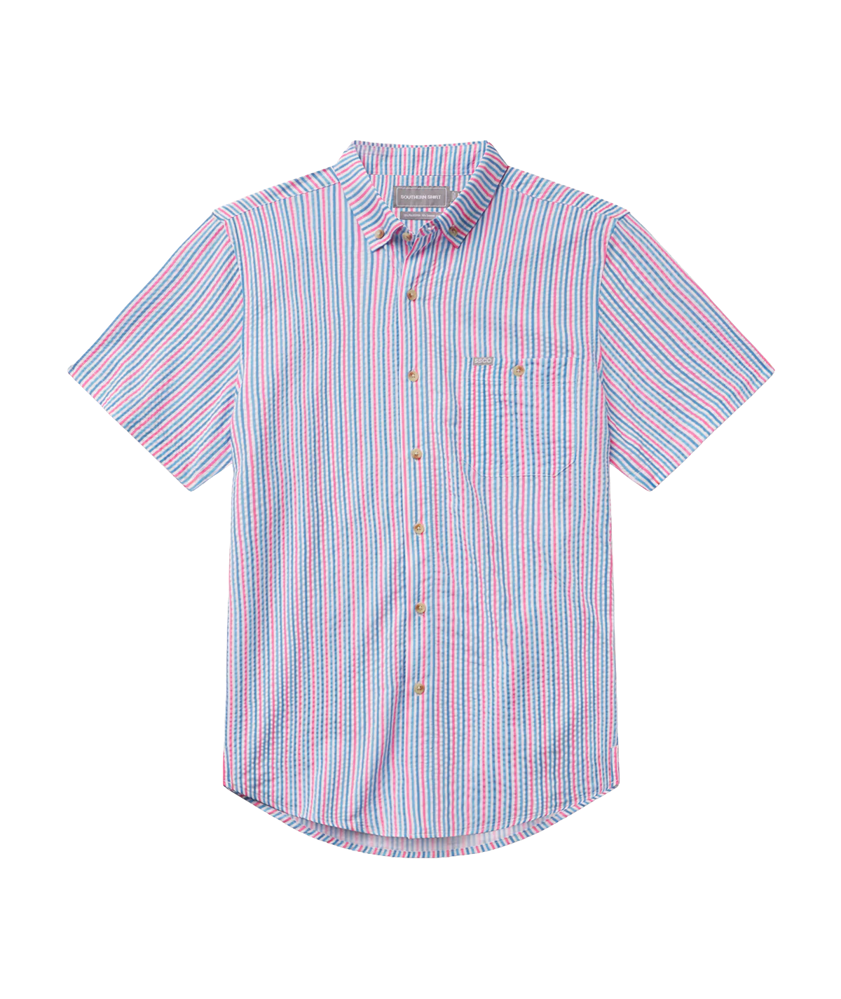 SSCO Clubhouse Seersucker Baja Shirt Berry Tide