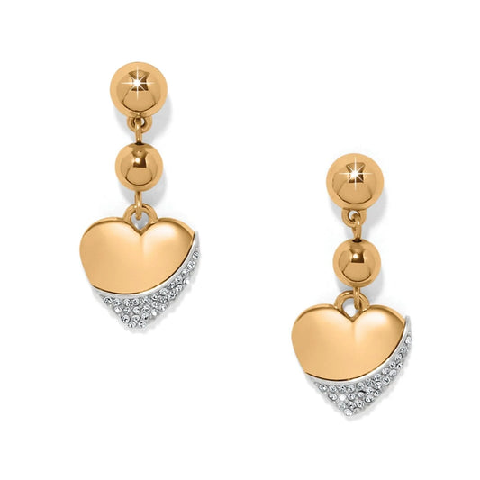 Brighton Meridian Petite Heart Wave Post Earrings Gold
