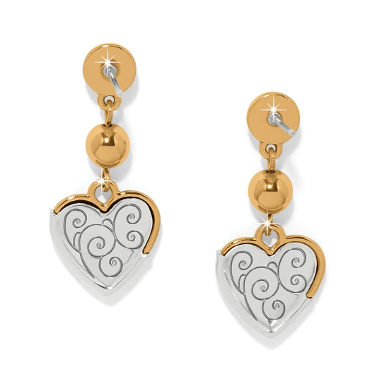 Brighton Meridian Petite Heart Wave Post Earrings Gold