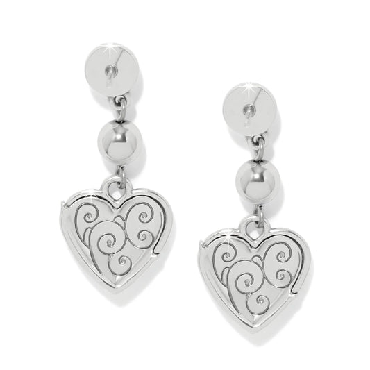 Brighton Meridian Petite Heart Wave Post Earrings Silver