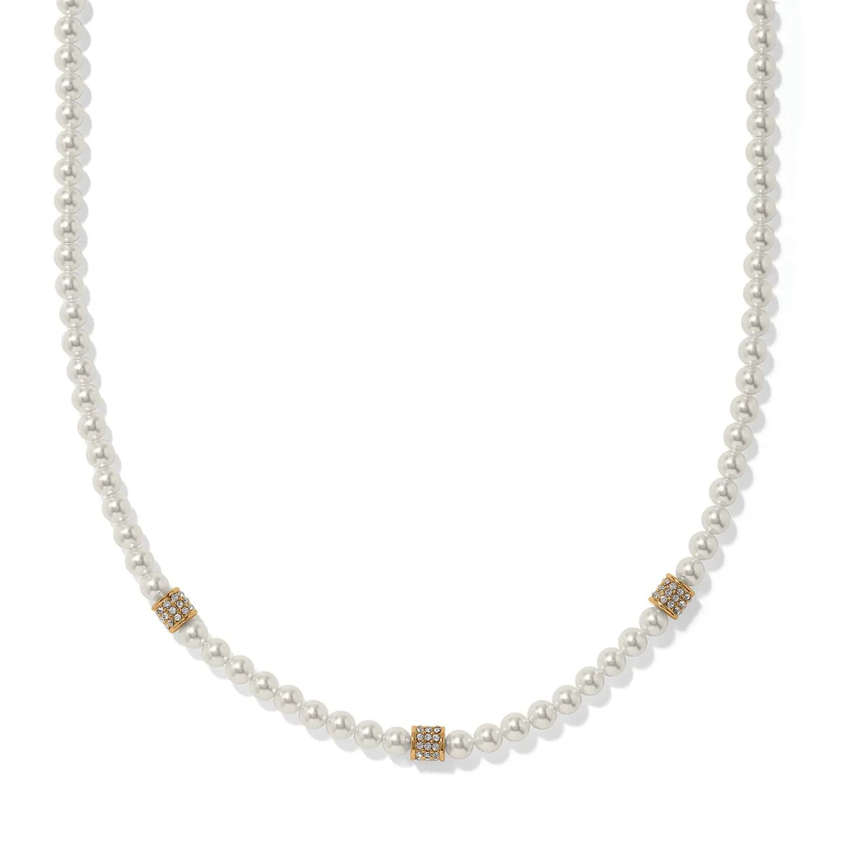 Brighton Meridian Petite Pearl Station Gold  Necklace