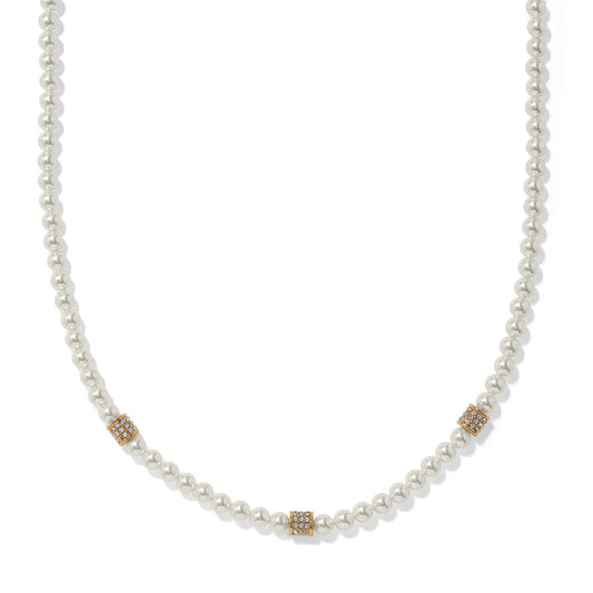 Brighton Meridian Petite Pearl Station Gold  Necklace