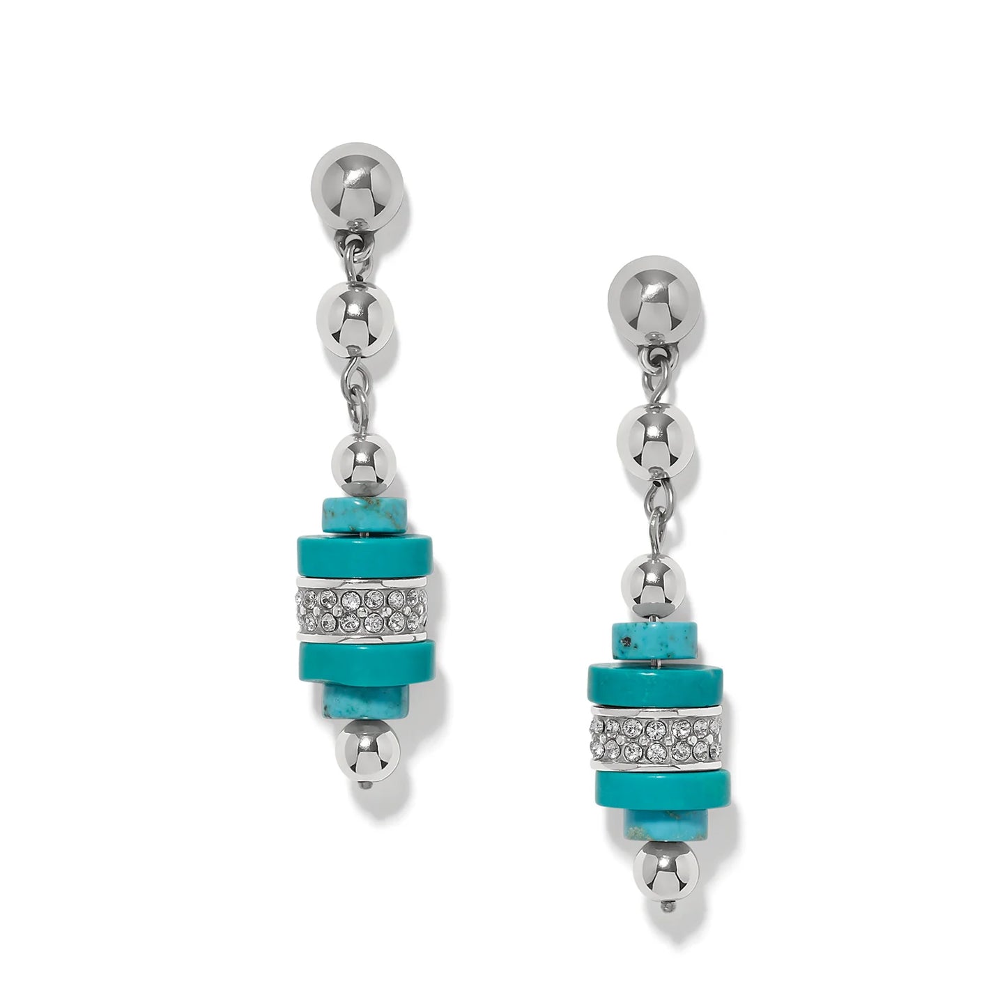 Brighton Meridian Petite Sphere Turquoise Post Drop Earrings