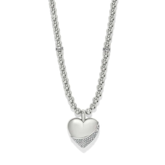 Brighton Meridian Petite Wave Heart Silver Necklace