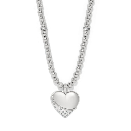 Brighton Meridian Petite Wave Heart Silver Necklace