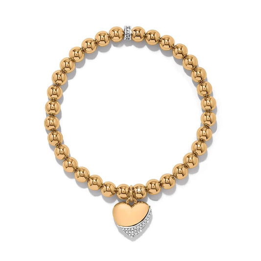 Brighton Meridian Petite Wave Heart Gold Stretch Bracelet