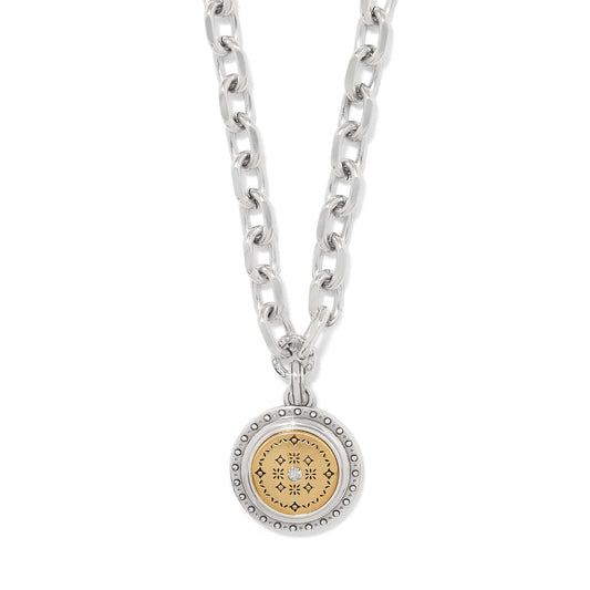 Bribghton Mosaic Round Two Tone Pendant Necklace