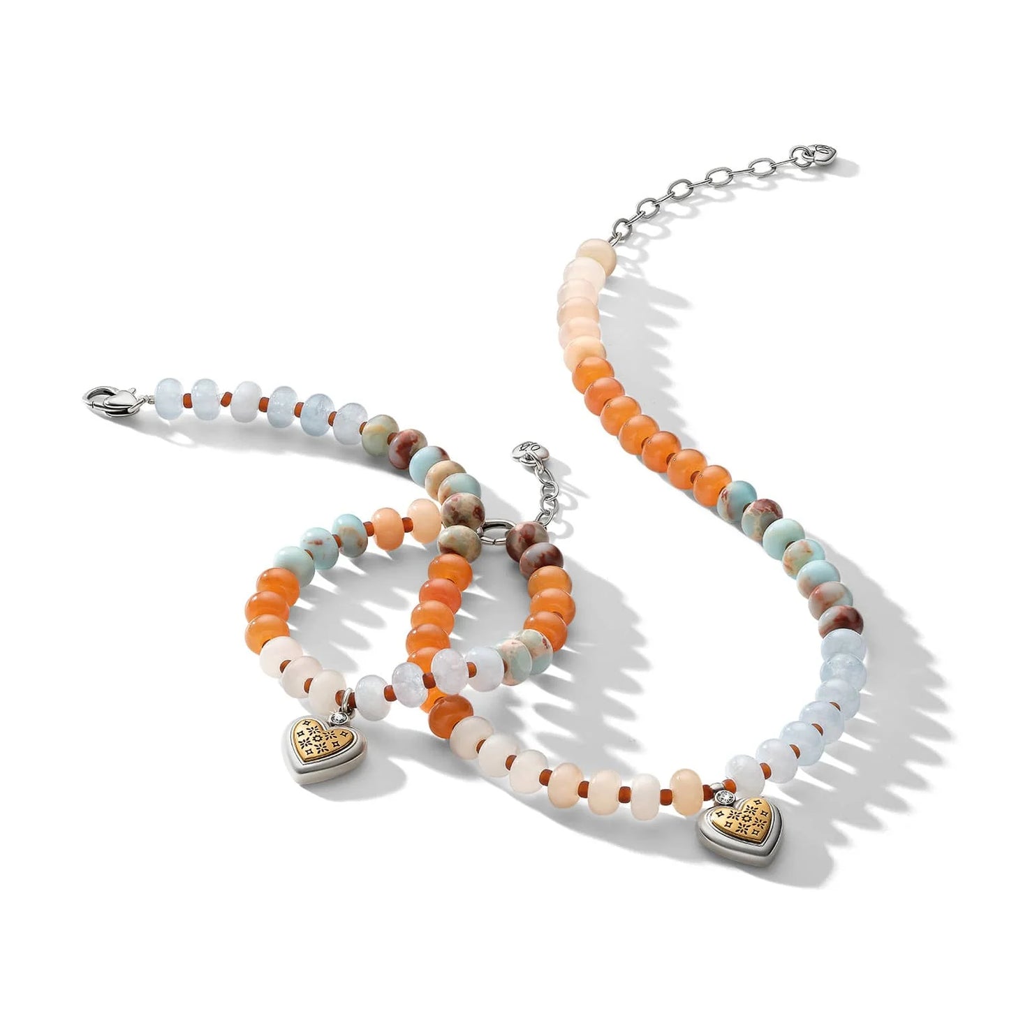 Brighton Mosaic Two Tone Heart Beaded Necklace