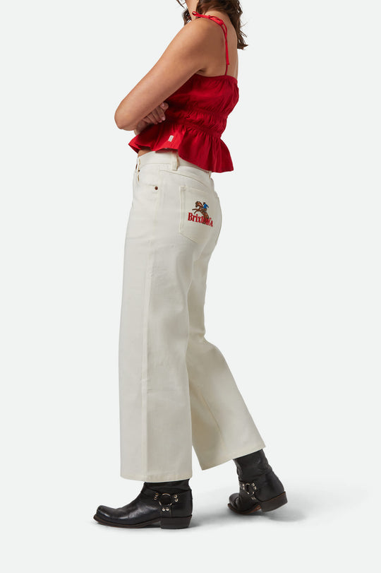 Brixton Margo Cropped 5-Pocket Pant - Off White