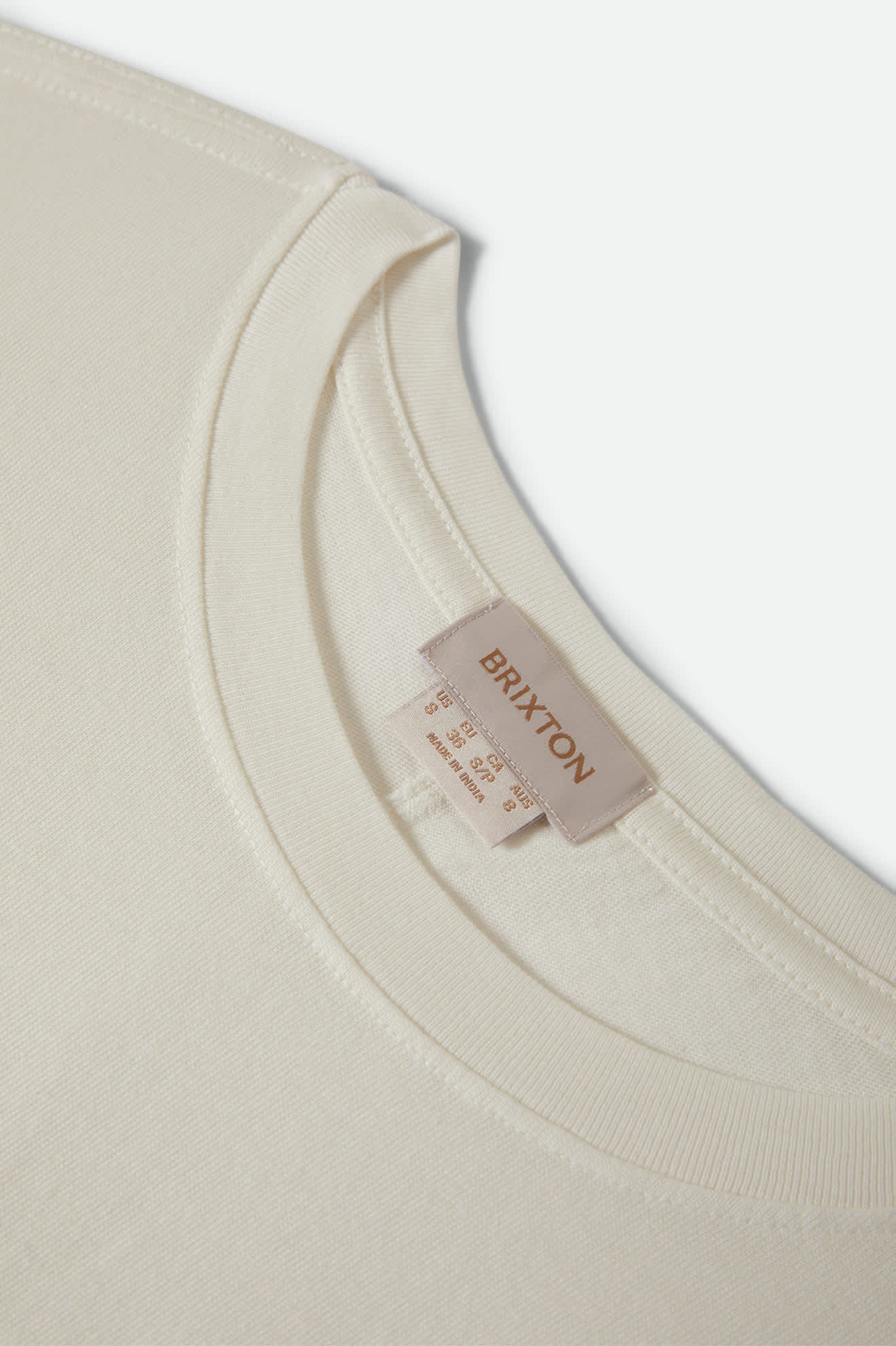Brixton Off-White CAREFREE ORGANIC GARMENT DYE CINCH T-SHIRT