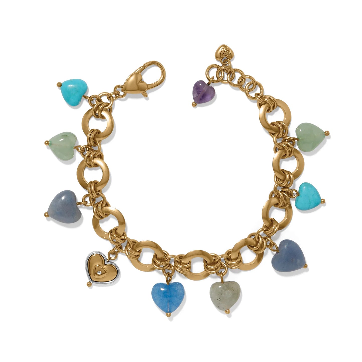 Brighton One Heart Multi Heart Bead Link Bracelet