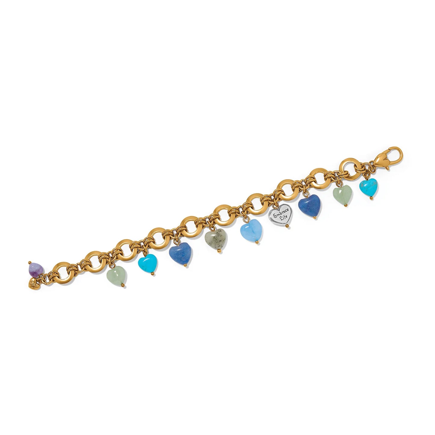Brighton One Heart Multi Heart Bead Link Bracelet