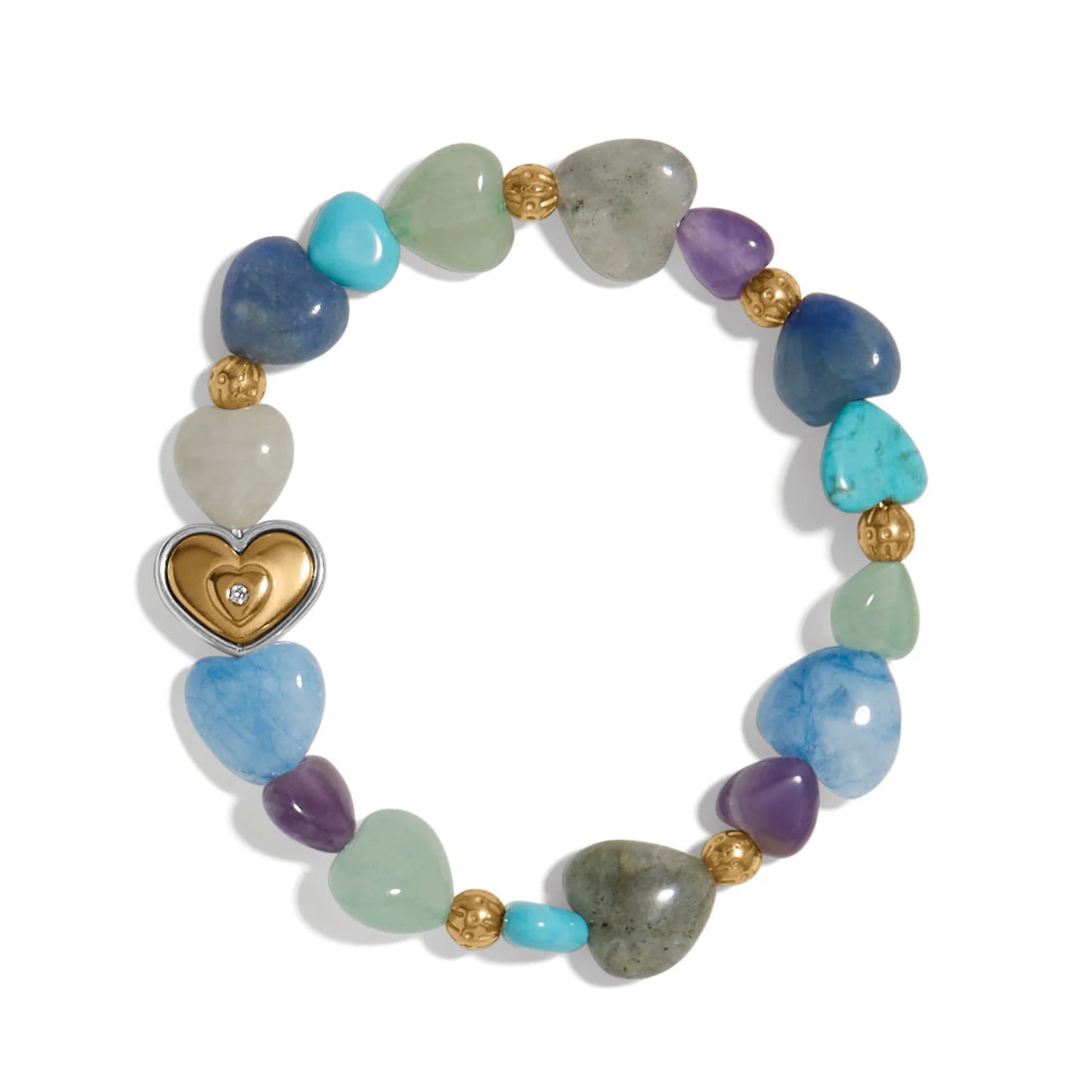 Brighton One Heart Multi Heart Bead Stretch Bracelet