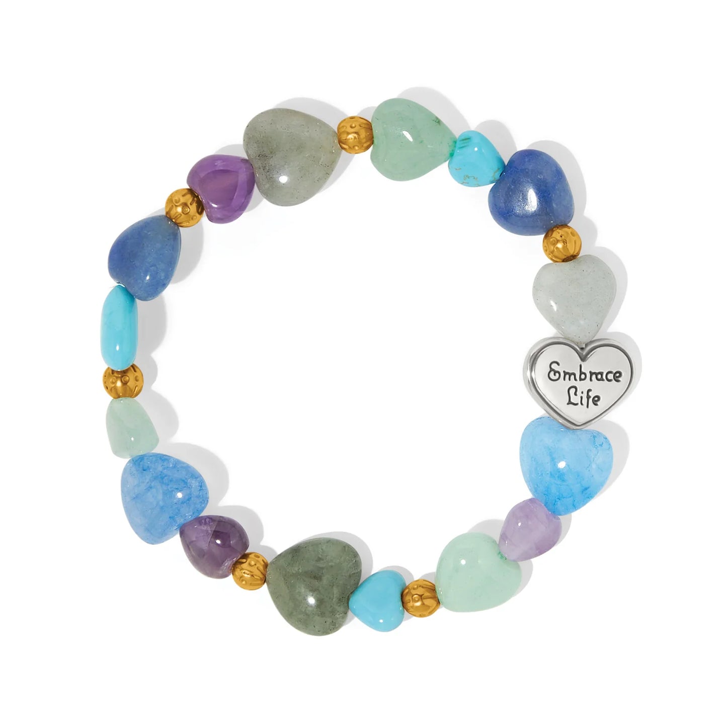 Brighton One Heart Multi Heart Bead Stretch Bracelet