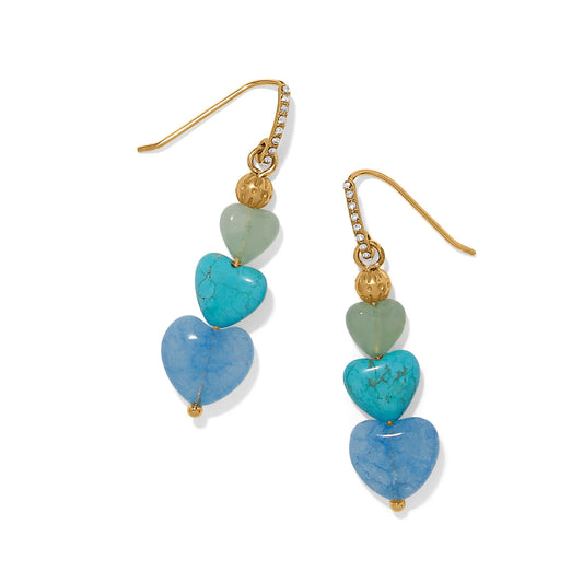 Brighton One Heart Multi Heart Bead French Wire Earrings