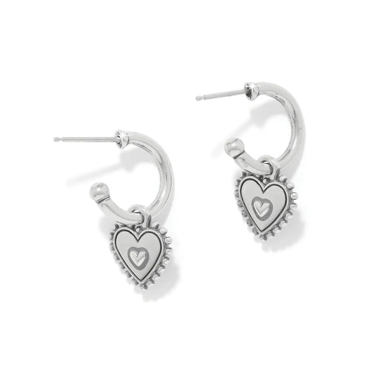 Brighton Pretty Tough Amour Heart Post Drop Earrings