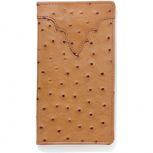 Ostrich Print Checkbook Wallet