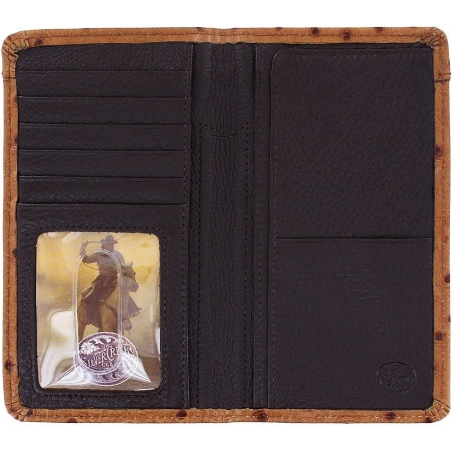 Ostrich Print Checkbook Wallet