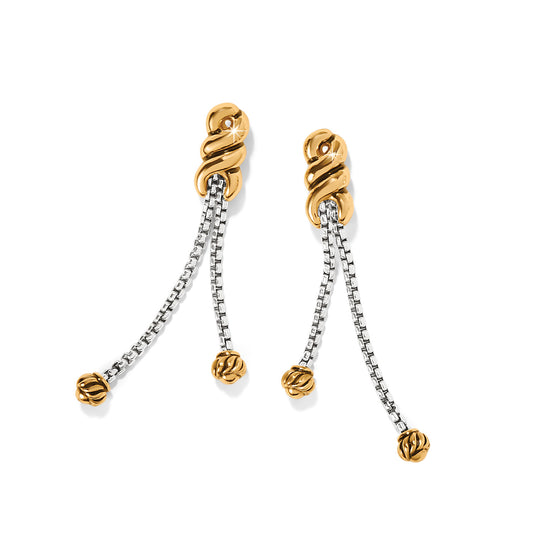 Brighton Interlok Twist Double Chain Post Drop Earrings