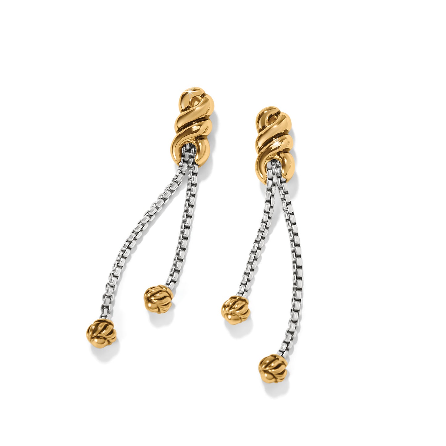 Brighton Interlok Twist Double Chain Post Drop Earrings