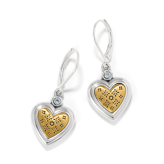 Brighton Mosaic Heart Two Tone Leverback Earrings