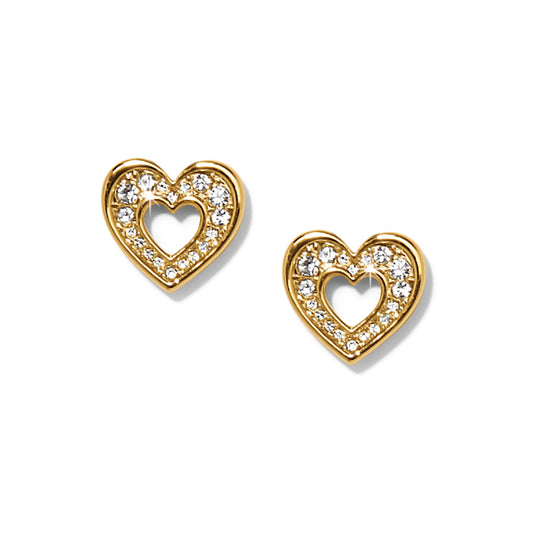 Brighton Enchanting Heart Post Earrings (Gold or Silver)