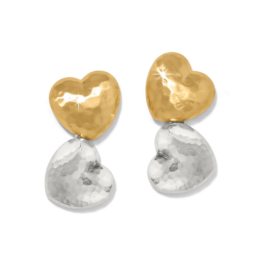 Brighton Trianon Heart Small Two Tone Post Earrings