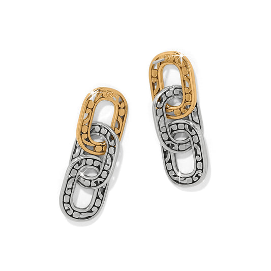 Brighton Contempo Linx Duo Two Tone Post Drop Earrings