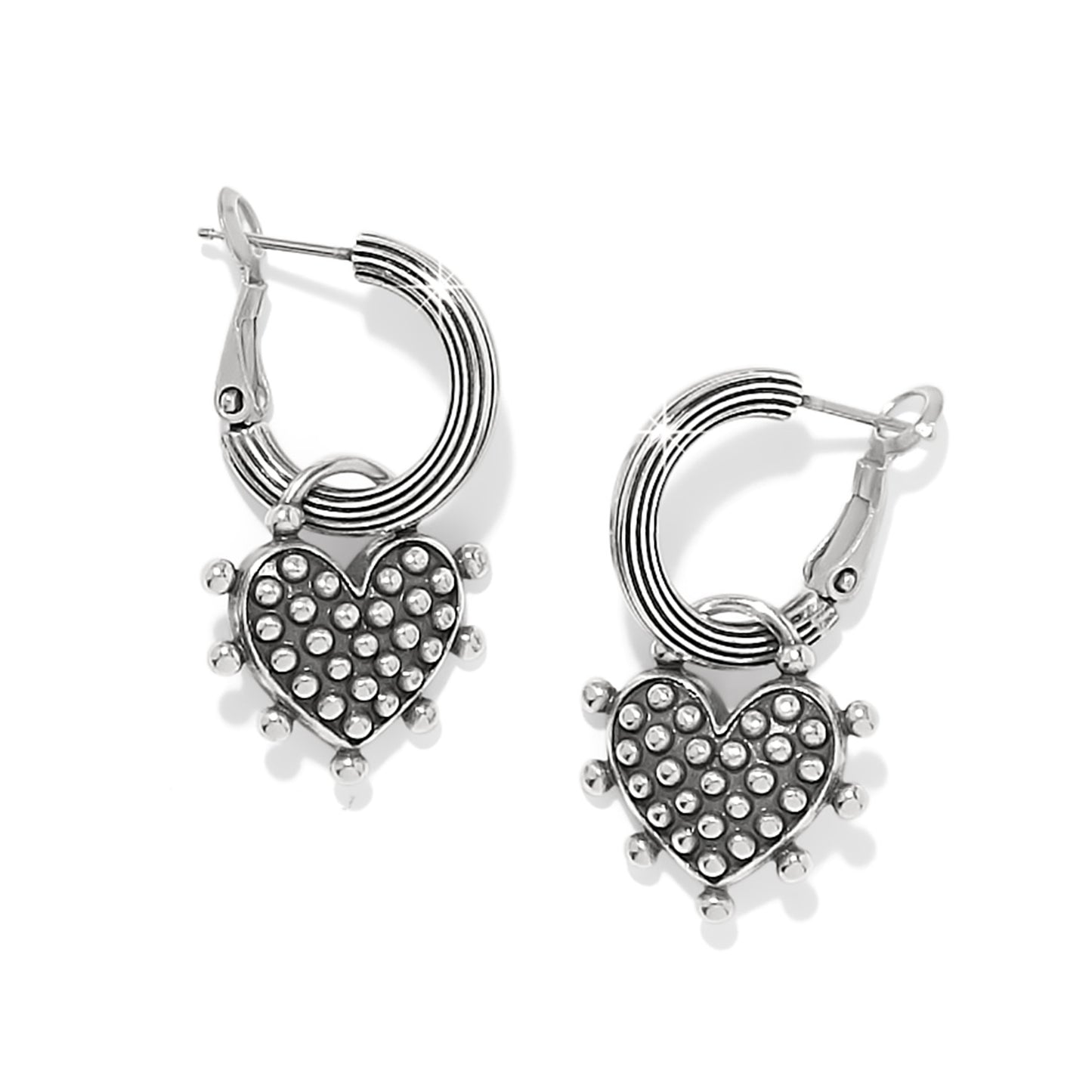 Brighton Pebble Sweet Hearts Reversible Charm Hoop Earrings