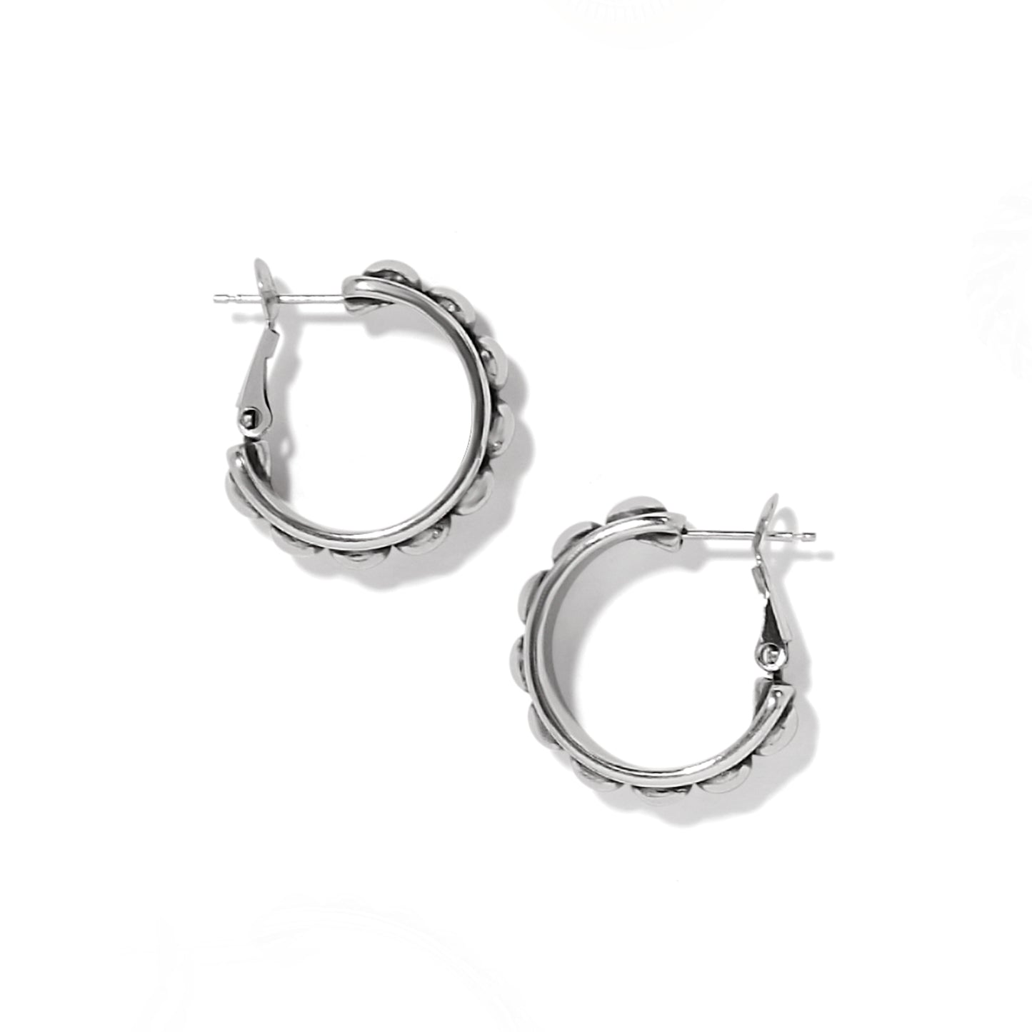 Brighton Pretty Tough Stud Medium Leverback Hoop Earrings