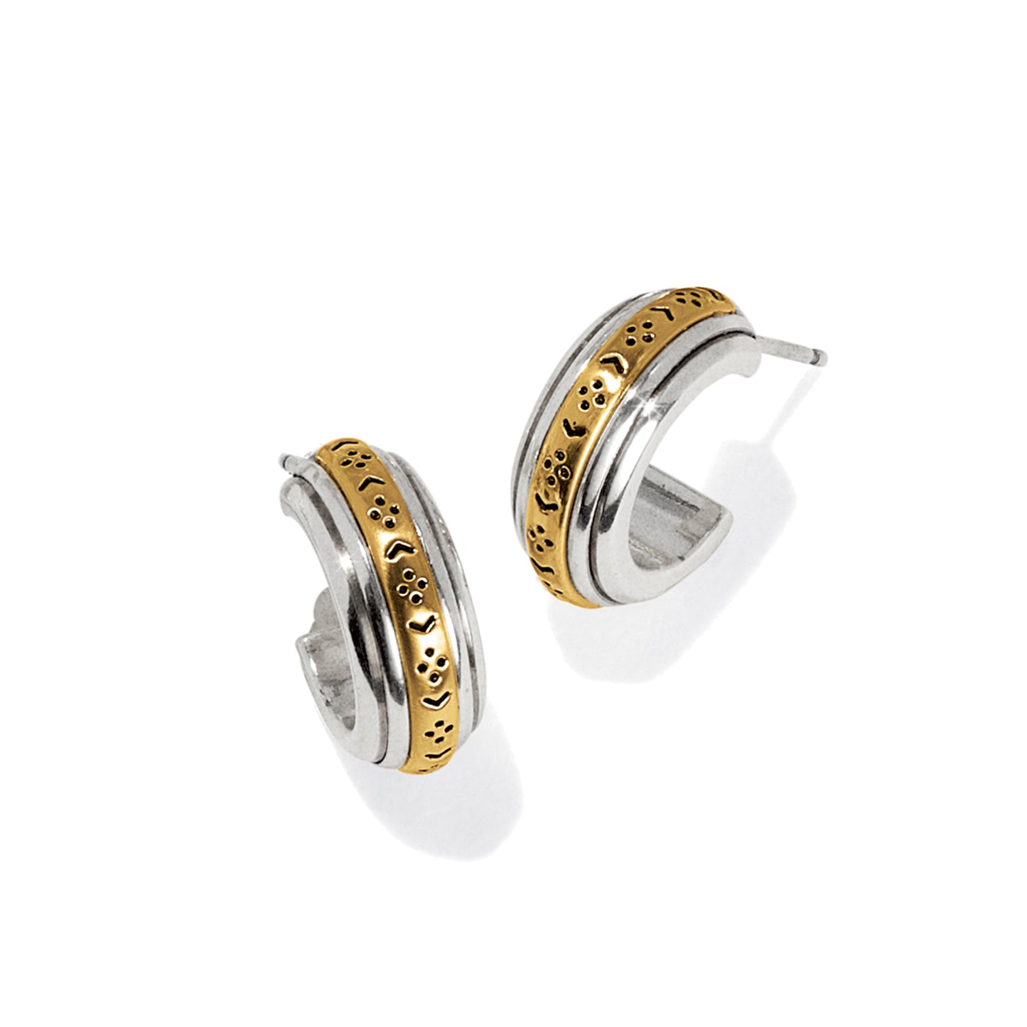 Brighton Mosaic Two Tone Mini Hoop Post Earrings