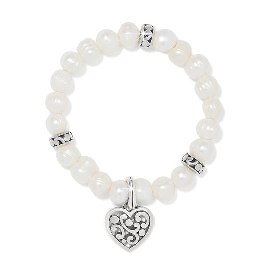 Brighton Contempo Heart Pearl Stretch Necklace