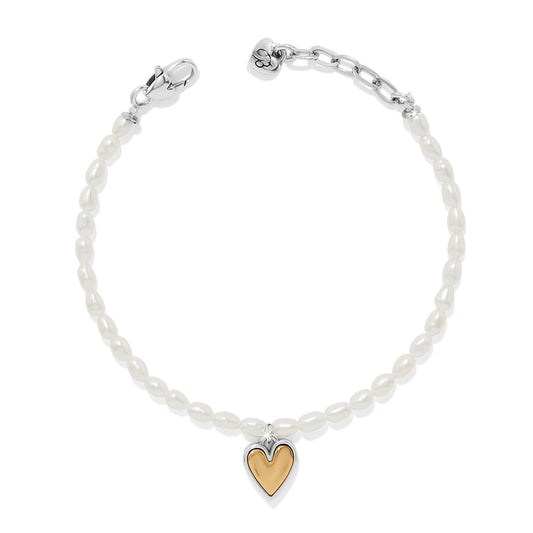 Brighton Cascade Embrace Pearl Heart Bracelet