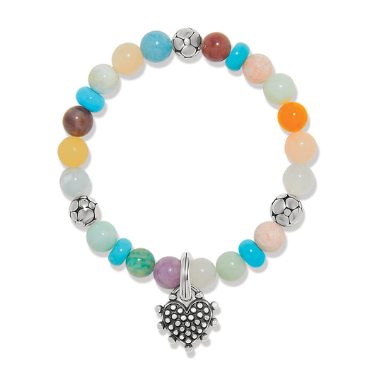 Brighton Pebble Sweet Hearts Charm Stretch Bracelet