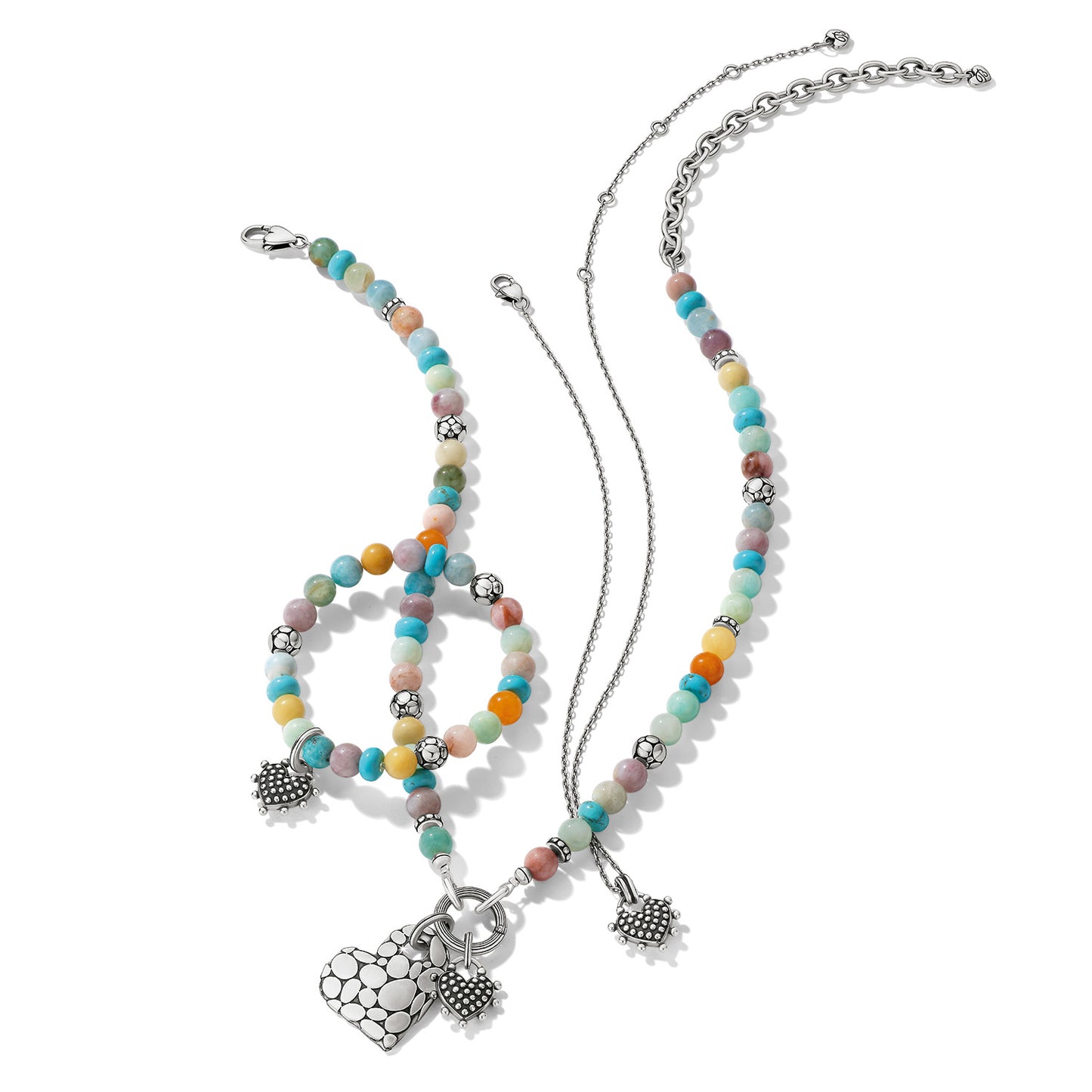 Brighton Pebble Sweet Hearts Charm Stretch Bracelet