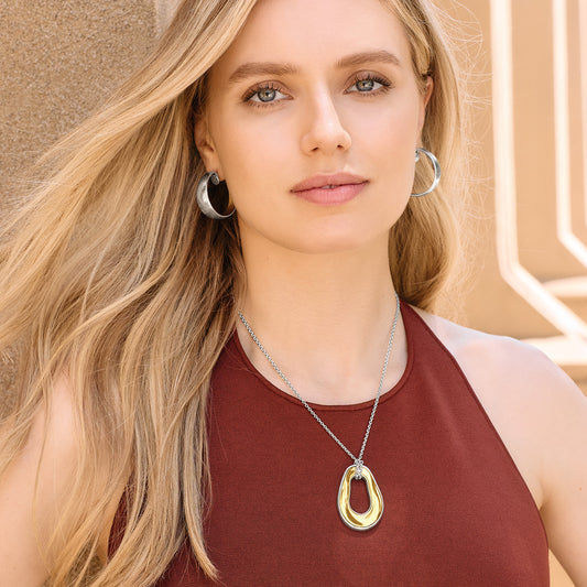 Brighton Cascade Two Tone Oval Necklace
