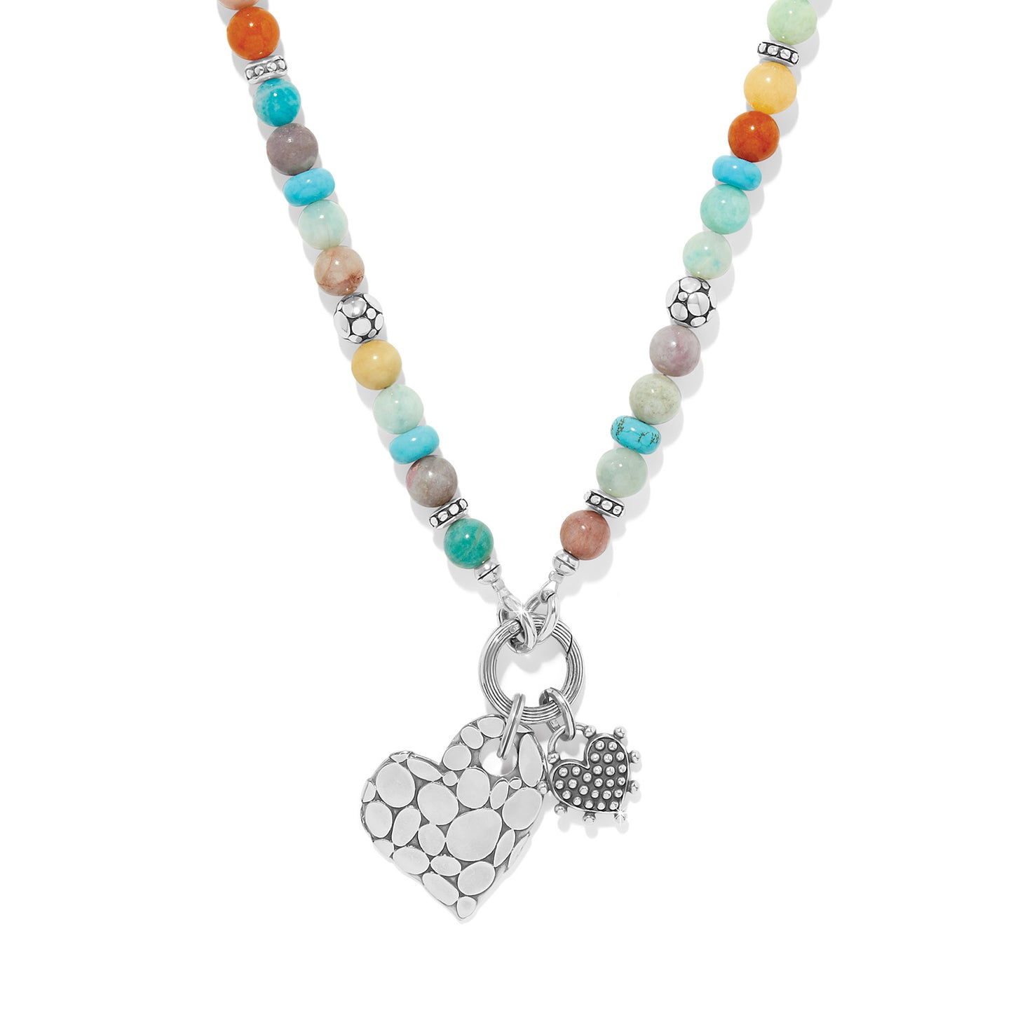 Brighton Pebble Sweet Hearts Token Charm Necklace