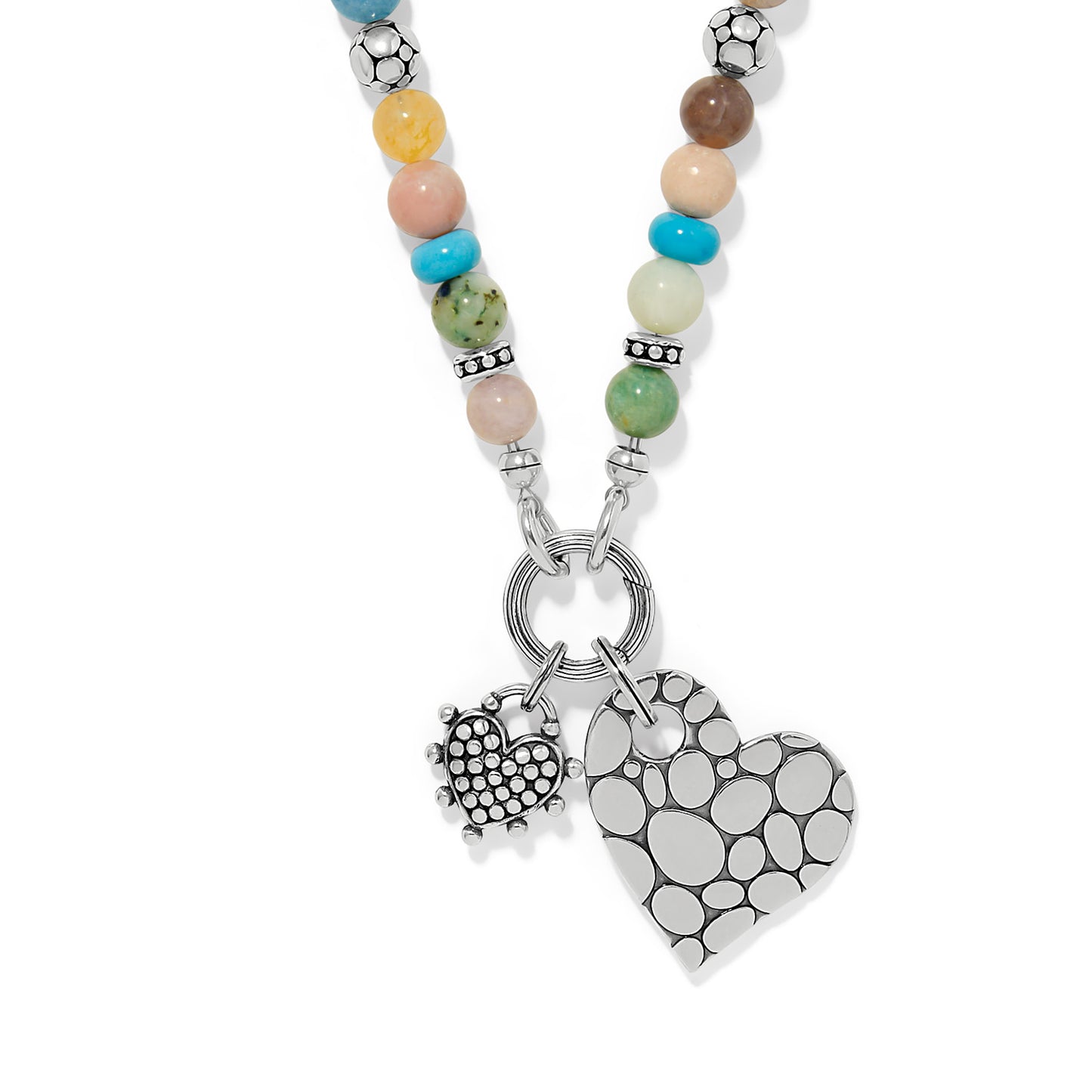 Brighton Pebble Sweet Hearts Token Charm Necklace