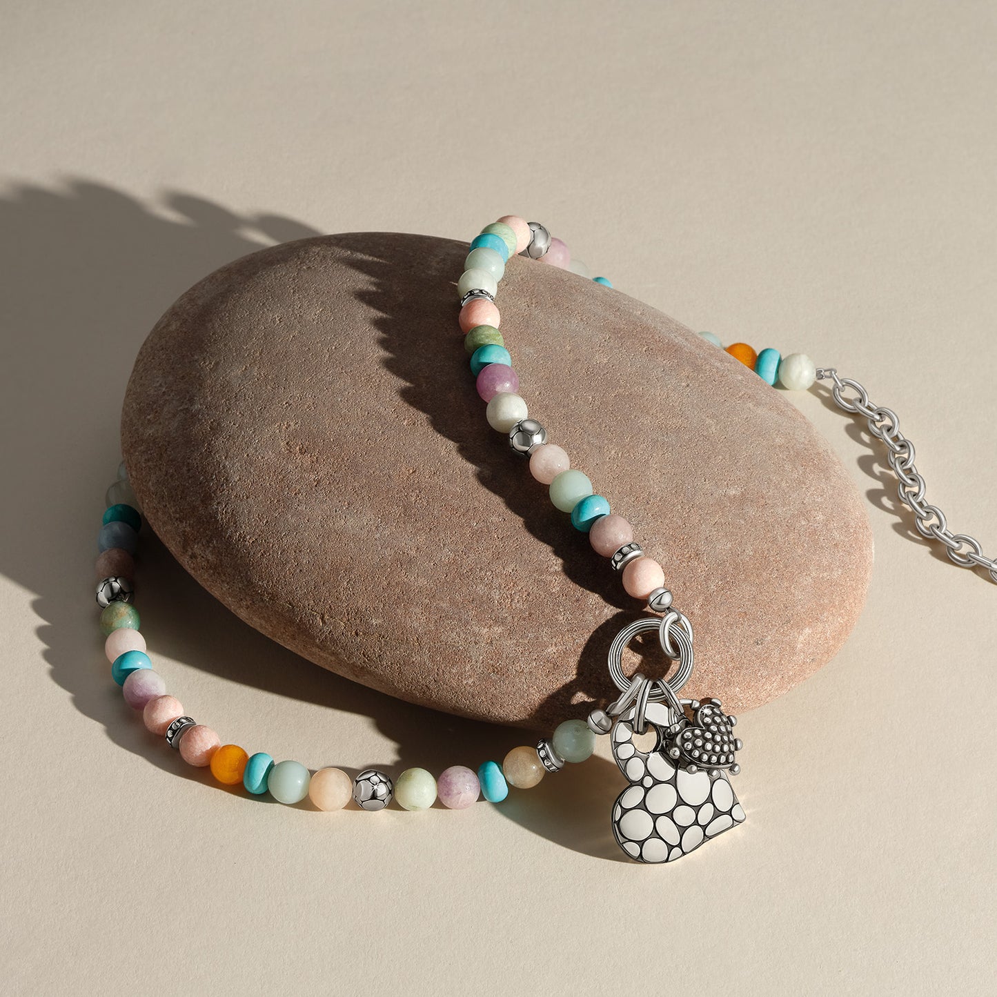 Brighton Pebble Sweet Hearts Token Charm Necklace