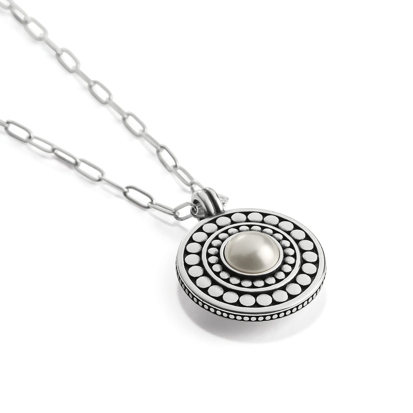 Brighton Pebble Dot Medali Pearl Reversible Necklace