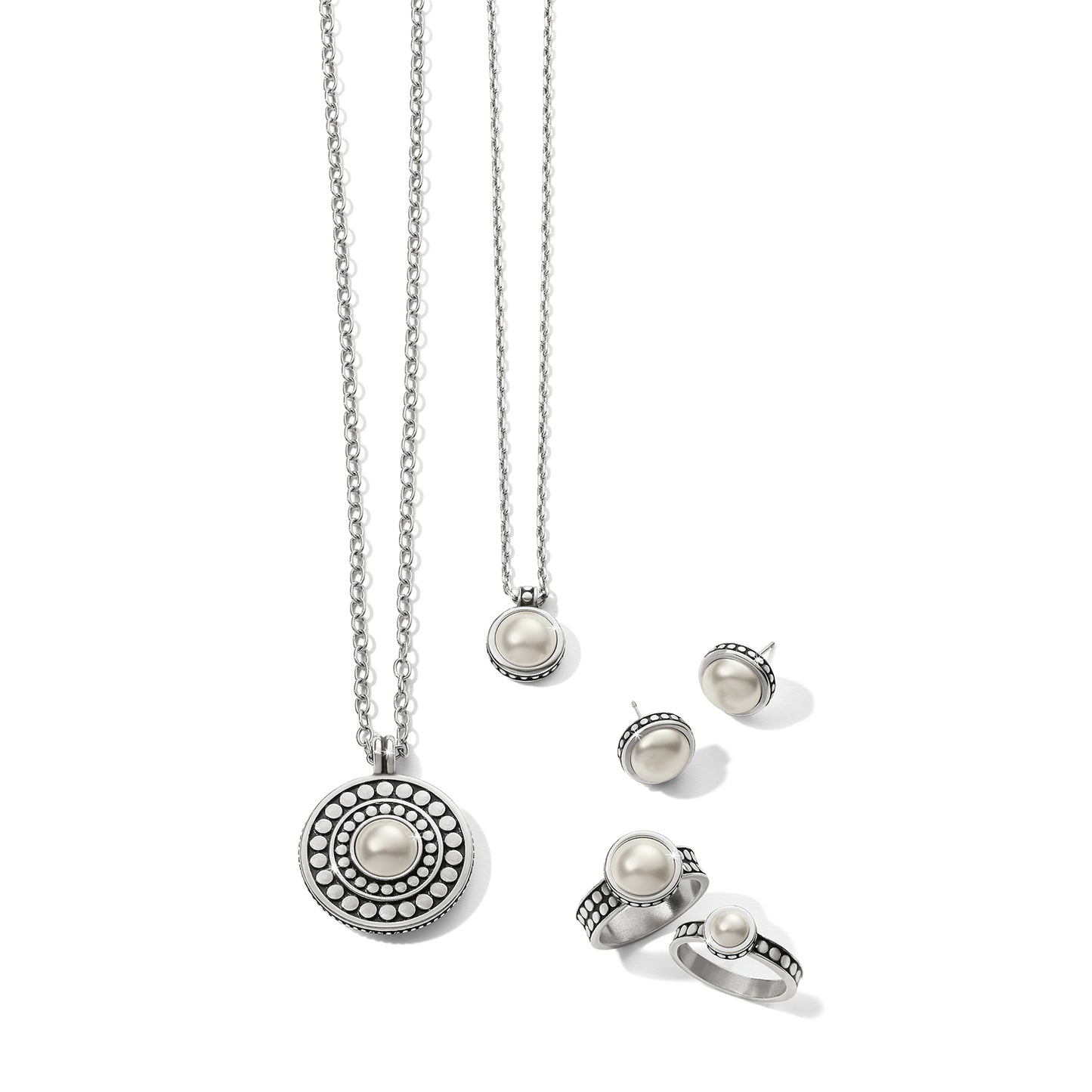 Brighton Pebble Dot Medali Pearl Reversible Necklace
