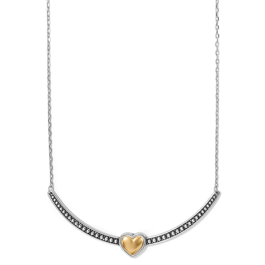 Brighton Pretty Tough Bold Heart Bar Necklace