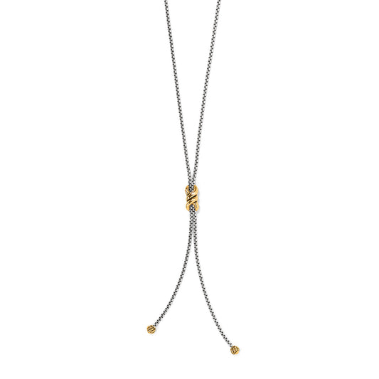 Brighton Interlok Twist Two Tone Lariat Necklace