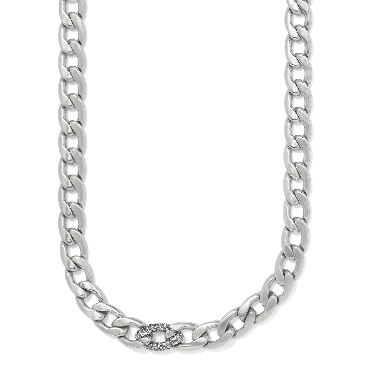 Brighton Cleo Pave Link Necklace (Gold or Silver)