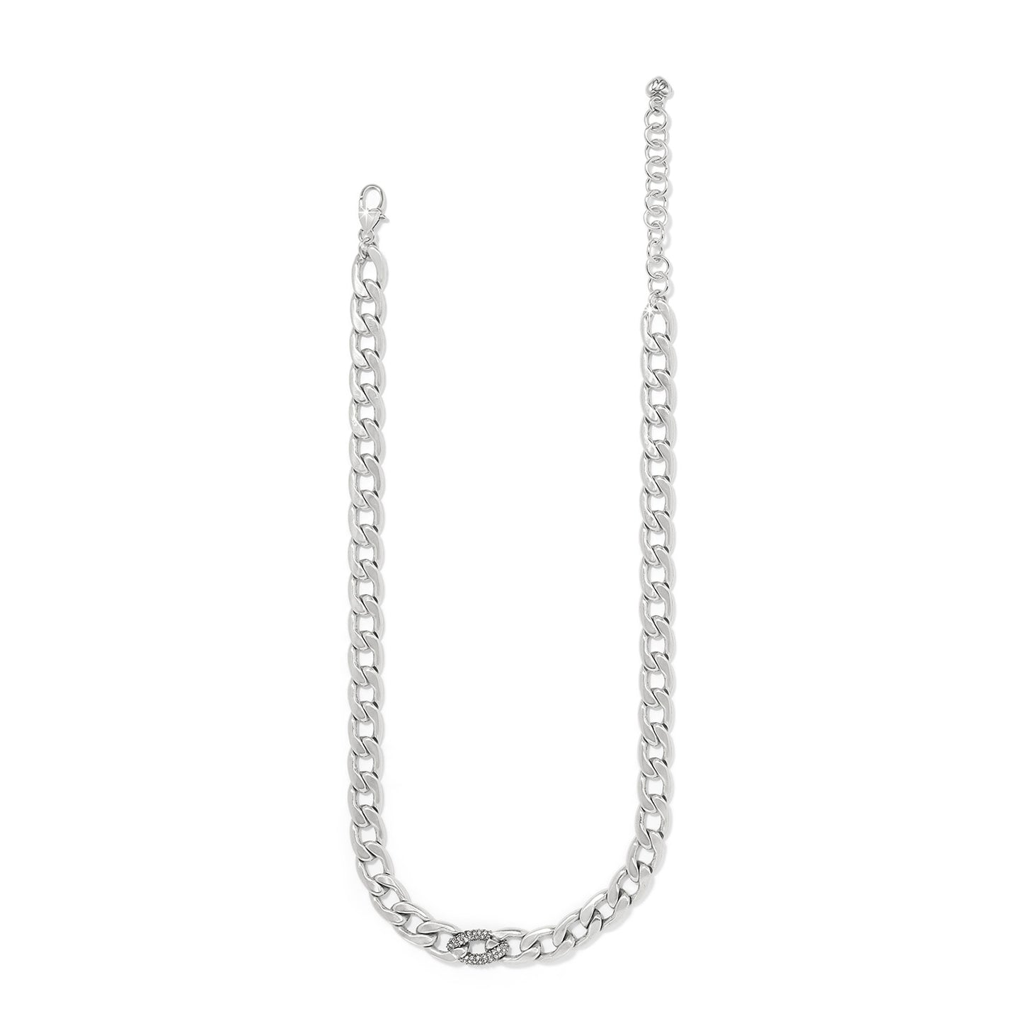 Brighton Cleo Pave Link Necklace (Gold or Silver)