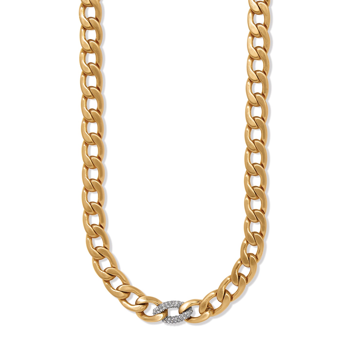 Brighton Cleo Pave Link Necklace (Gold or Silver)