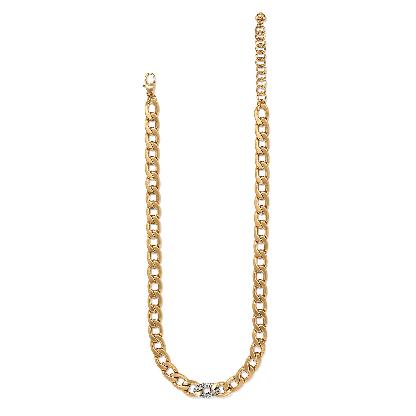 Brighton Cleo Pave Link Necklace (Gold or Silver)