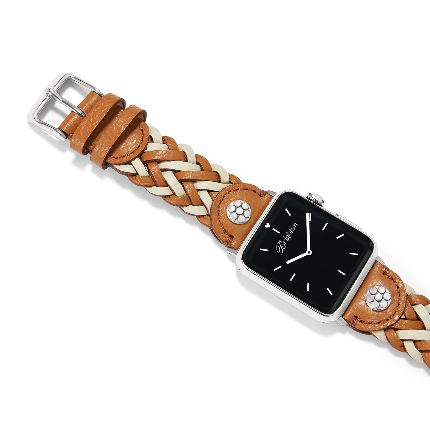 Brighton Rory Shoe White And Toffee Leather Watch Band